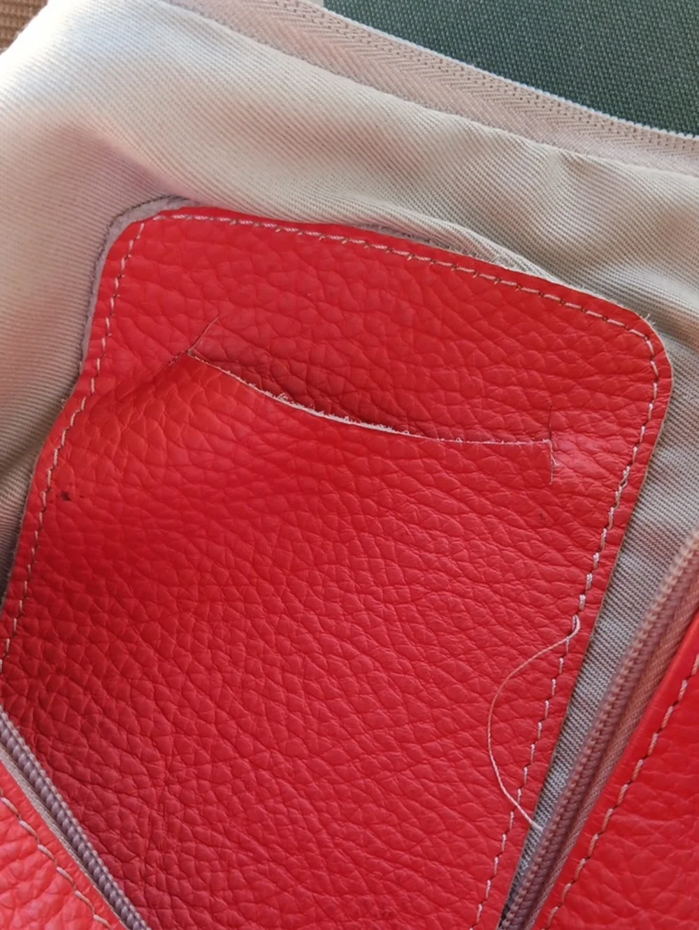 Persimmon Leather Crossbody Sling Bag - Casual Everyday Hobo